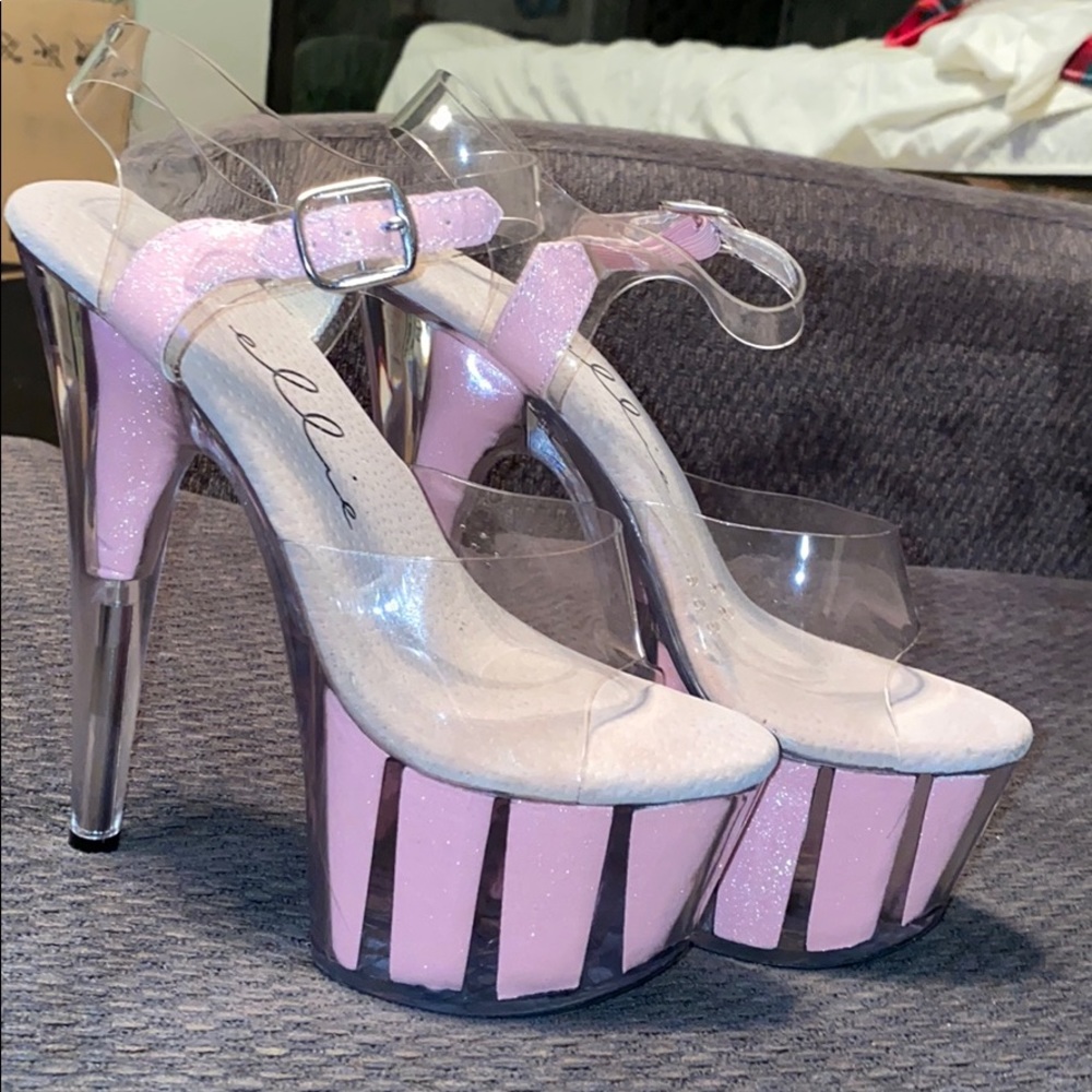 Sparkly Pink Ellie Pleaser style heels